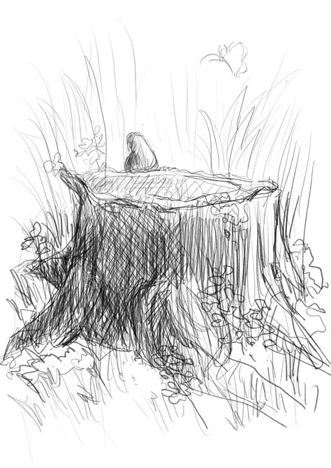 Tree Stump Sketch At Explore Collection Of Tree