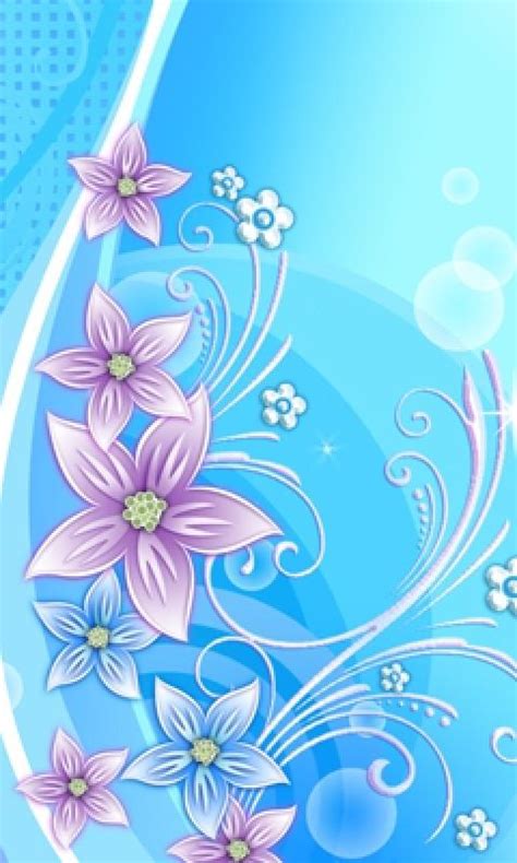 Free Download Pretty Blue Flowers Mobile Phone Wallpapers 480x800 Phone
