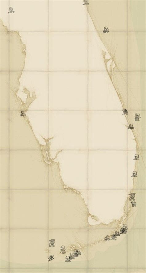 Maps Of Shipwrecks Along The Florida Coast Buried Treasure Pirate