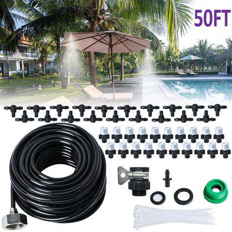 Wadoy Outdoor Misting Cooling System For Garden And Patio 50ft Water