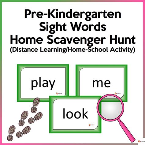 Distance Learning Prekindergarten Dolch Sight Words Home Scavenger Hunt