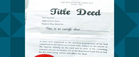 Going Electronic With Title Deeds Registration Property