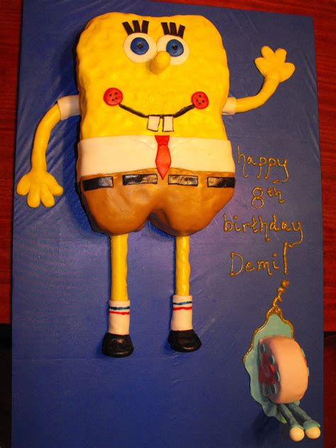 Spongebob And Gary Birthday Cake