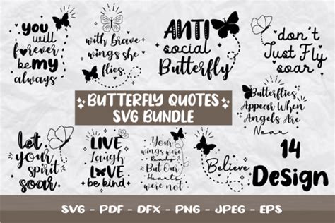 Butterfly Quotes, Butterfly SVG Bundle Graphic by adinda200126