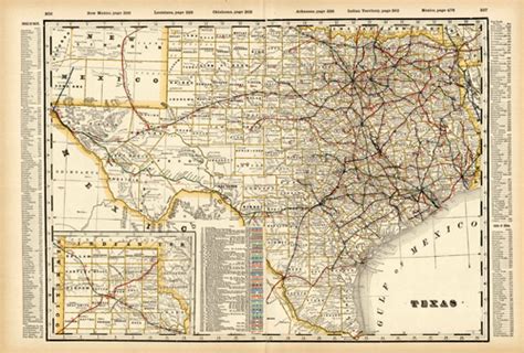 Texas Railroad Map Art Source International