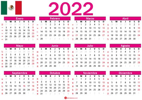 Calendario 2022 En Mexico Para Imprimir Latest News Update