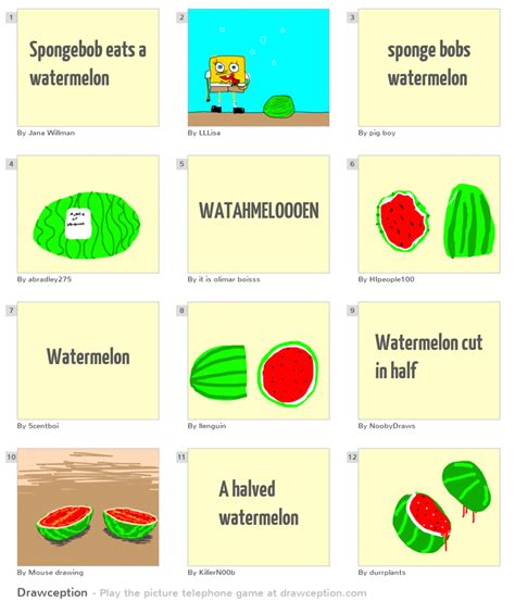 Spongebob Eats A Watermelon Drawception