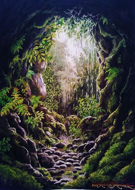 Mysterious Cave Robert C Murray Ii Paintings And Prints Landscapes