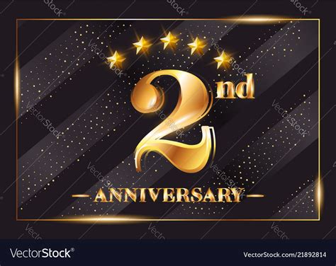 That was such a happy day for me. 2 year anniversary celebration logo 2nd Royalty Free Vector