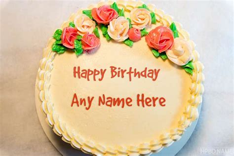 Birthday cake with name and photo editor online free. Awesome Rose Flowers Birthday Cakes With Name Editor