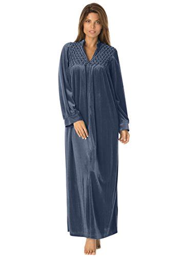 Buy Only Necessities Womens Plus Size Smocked Velour Long Robe Navy1x Online At Desertcartuae