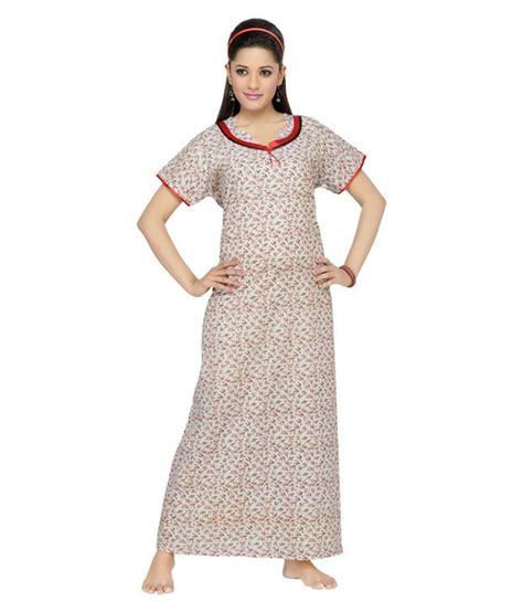 Buy Soulemo Cotton Nighty And Night Gowns White Online At Best Prices In India Snapdeal