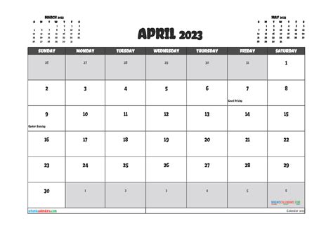 January April 2023 Calendar Get Calendar 2023 Update