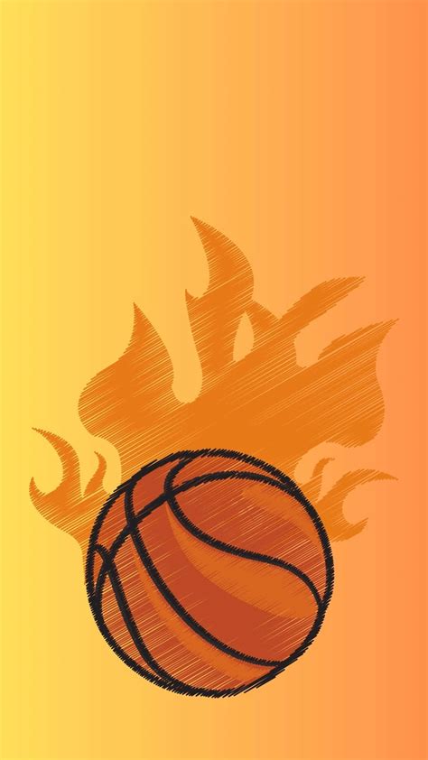 Download Flaming Orange Basketball Sports Background