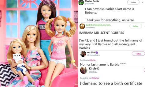 People Are Shocked To Learn Barbie Has A Secret Last Name Daily Mail