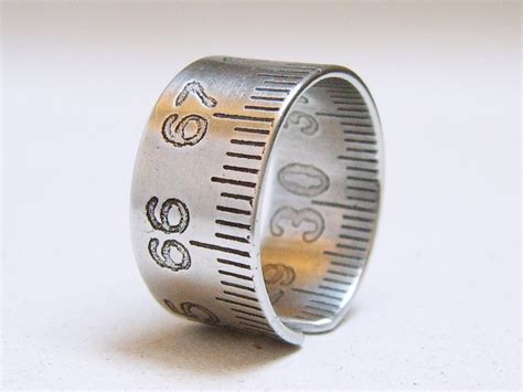 Ruler Ring Size 11 12 Folding Ruler Ring Steampunk Ring