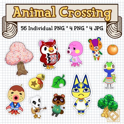 Animal Crossing Digital Stickers Cute Printable Stickers Etsy