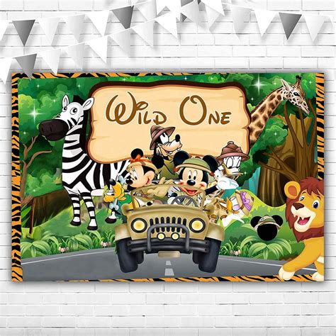 Buy Youran Mickey Mouse Jungle Safari Party Themed Backdrop 5xft Wild