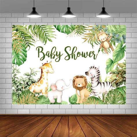 Safari Animals Baby Shower Photogarphy Backdrop Jungle