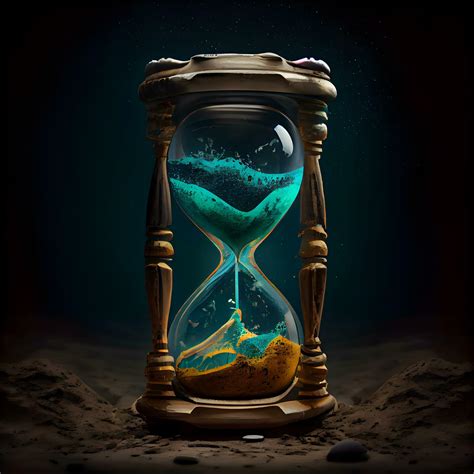 Hourglass With Sand On Dark Background Time Concept 3d Rendering Ai