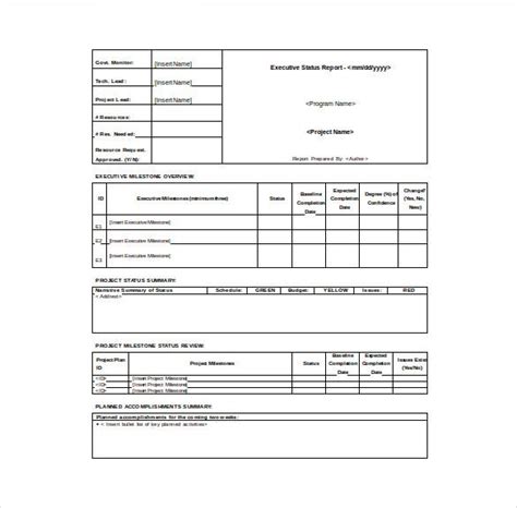 Executive Report Template 11 Free Word Pdf Documents