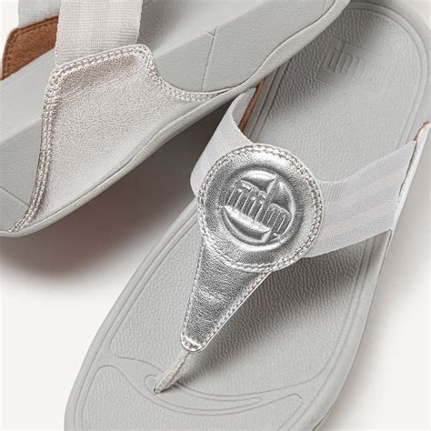FitFlop Walkstar Webbing Silver Toe Post Sandal ShopShoes