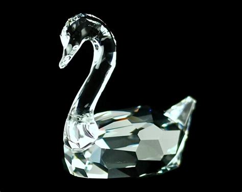 Swarovski Crystal Swan Figurine From Feathered Etsy