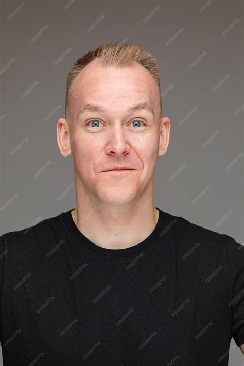 Free Photo Close Up Photo Of Amicable Man In Black Shirt Posing For