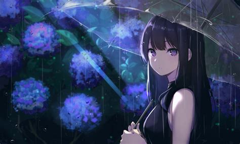 Download 2048x1240 Beautiful Anime Girl Raining Umbrella