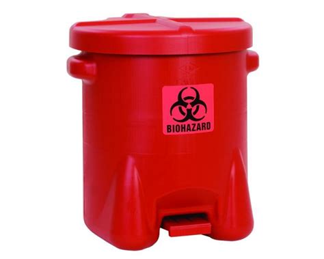 Biohazardous Poly Waste Can Gallon Foot Operated Red