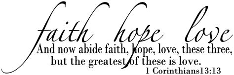 Faith Hope Love Religious Wall Decal Wall Quote Vinyl Lettering R101