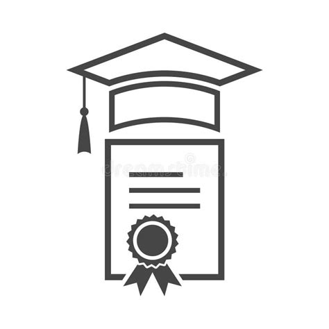 Graduation Cap And Diploma Icon Stock Vector Illustration Of Learn