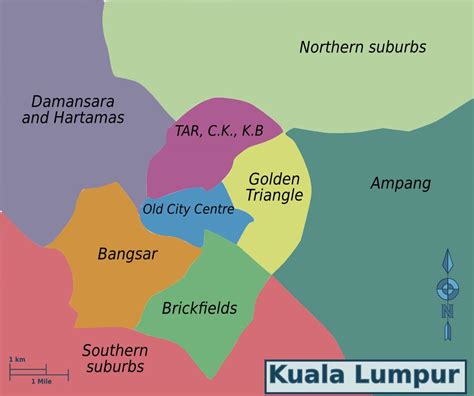 Plan Et Carte Des Quartiers De Kuala Lumpur Kl Districts Et Banlieue De Kuala Lumpur Kl