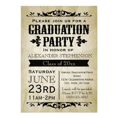 Vintage Graduation Party Invitation
