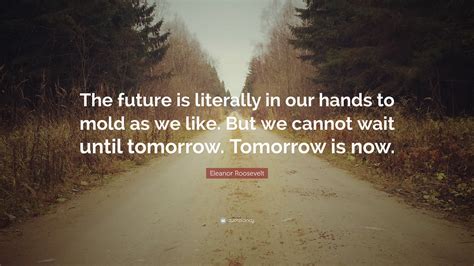 Eleanor Roosevelt Quote The Future Is Literally In Our Hands To Mold