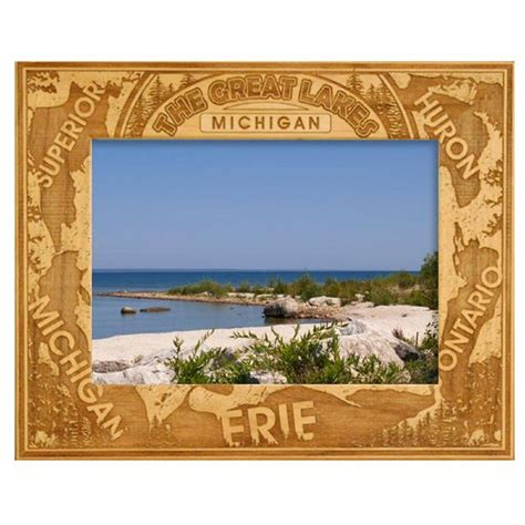 The Great Lakes Michigan Engraved Wood Picture Frame 5 X 7 Walmart