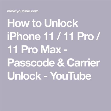 How To Unlock Iphone 11 11 Pro 11 Pro Max Passcode And Carrier