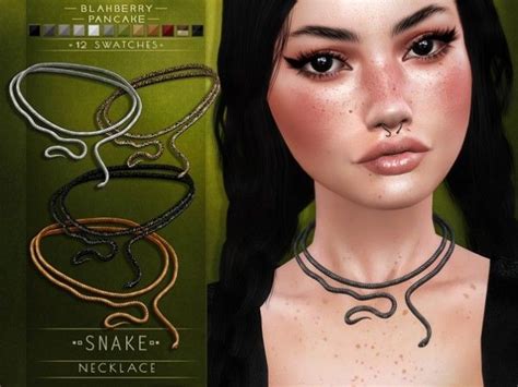 Snake Septum And Necklace By Blahberry Pancake For The Sims 4