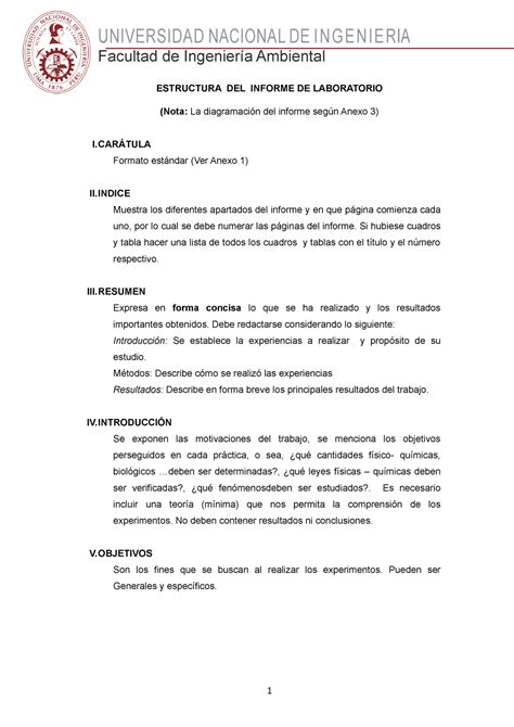 2 Estructura De Informe De Laboratorio Universidad Nacional De