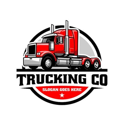 Diseño de logotipo de empresa de camiones Vector Premium