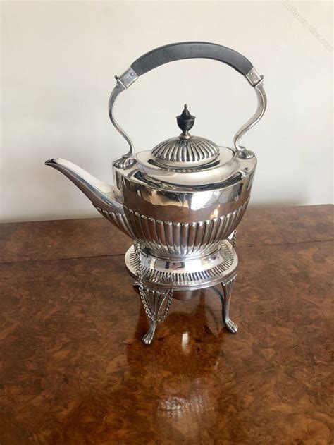 Antiques Atlas Edwardian Silver Plated Spirit Kettle On A Stand