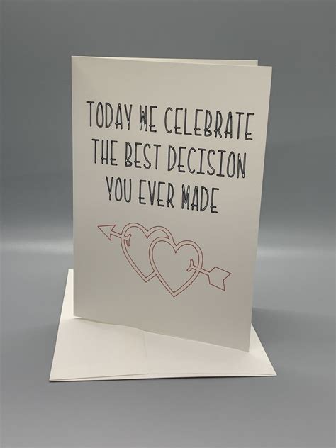 Handmade Card Reads Today We Celebrate The Best Decision You Etsyde