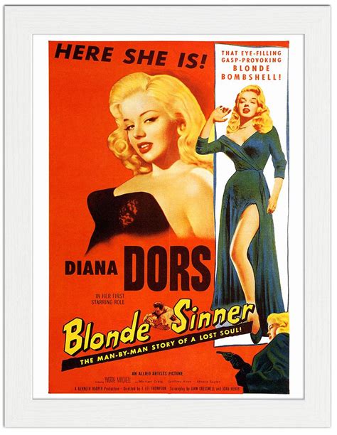 Blonde Sinner Diana Dors Movie Poster 1950s Art Print £799