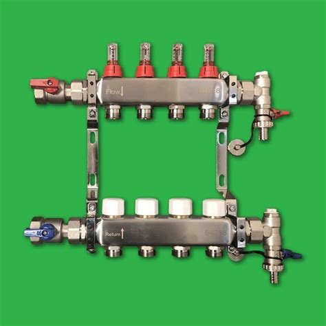 Vario manifolds underfloor heating manifold central heating manifold brass or stainless steel.uponor vario manifolds are high quality manifolds made from different materials to cover all applications for.manifold bar with integrated valves. Underfloor Heating Manifold - Reliance 4 Port Stainless ...