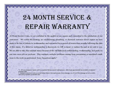 No Hassle Warranty By Home Service Corp