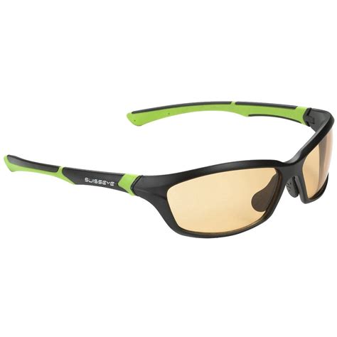 swiss eye drift sunglasses photochromic orange smoke lens matt black green frame