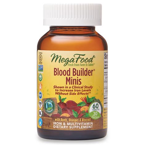 MegaFood, Blood Builder Minis, Iron Supplement, Support Energy and