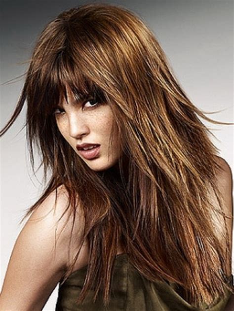 A full fringe can add instant style to any haircut desperately in need of a fresher look. Long layered shaggy hairstyles