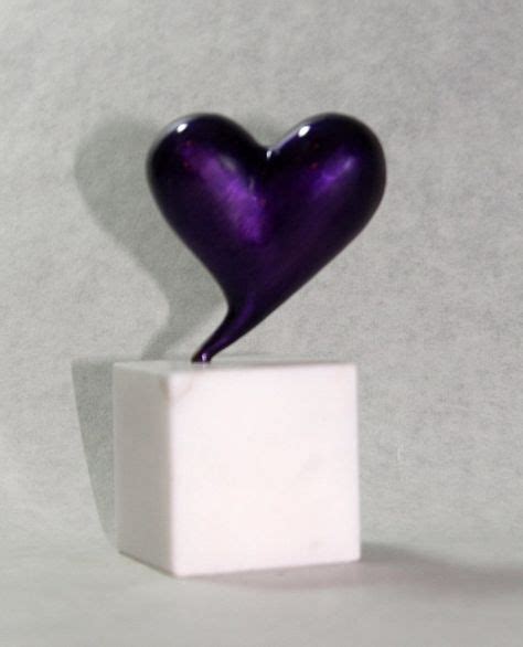 Purple Bronze Heart Sculpture , Heart Bronze Statue, Anniversary Gift, Abstract Bronze ...