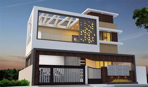 Exterior Modern Duplex House Front Elevation Designs Besthomish
